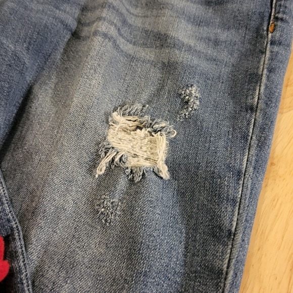 Pilcro & The Letterpress Anthropologie Jeans Embroidered Embellishments Cuff 30 - Picture 4 of 10